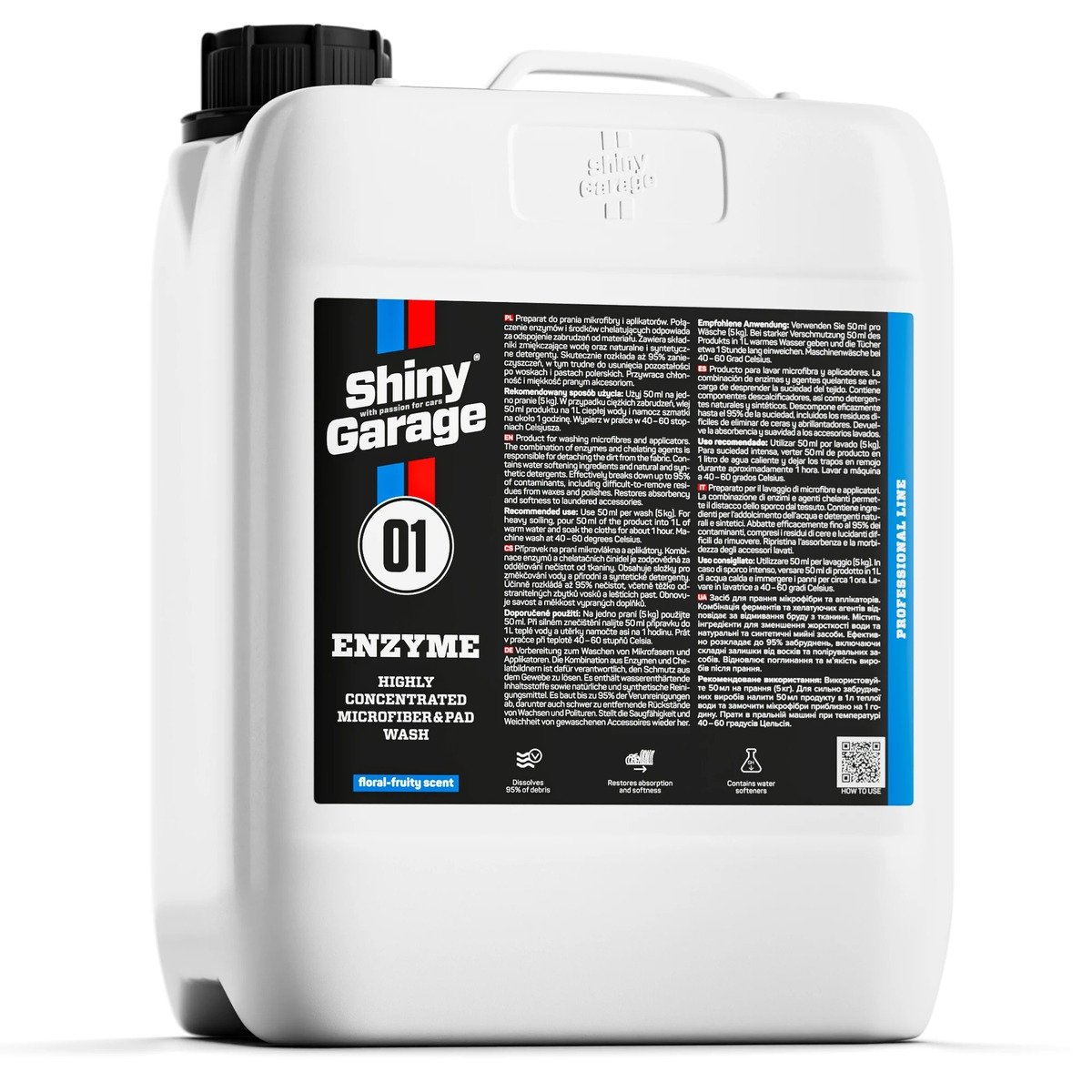 Șampon Shiny Garage Enzyme pentru spălat microfibre Enzyme Microfibre Wash 5l.